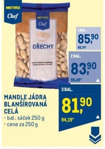 Makro MANDLE JÁDRA BLANSIROVANA CELÁ nabídka
