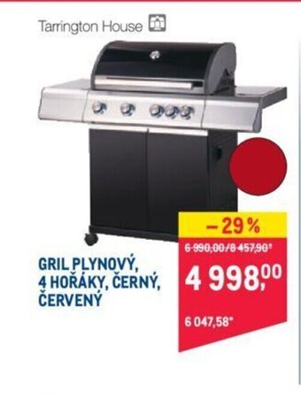 Makro GRIL PLYNOVÝ, 4 HOŘÁKY, ČERNÝ ČERVENÝ nabídka