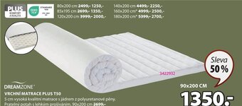 JYSK VRCHNÍ MATRACE PLUS T50 nabídka