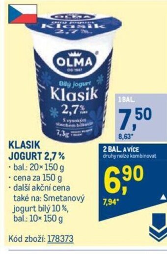 Makro KLASIK JOGURT 2,7% nabídka
