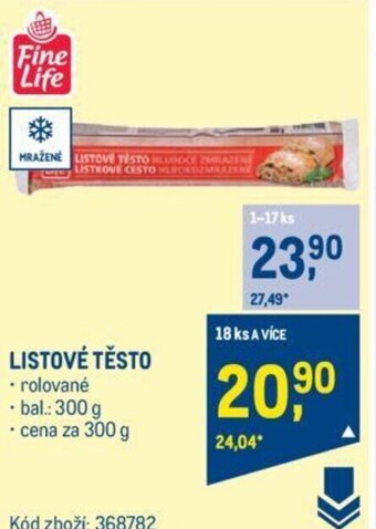 Makro LISTOVÉ TĚSTO nabídka