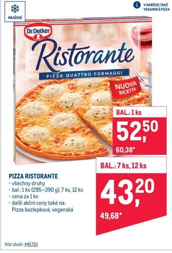 Makro PIZZA RISTORANTE nabídka