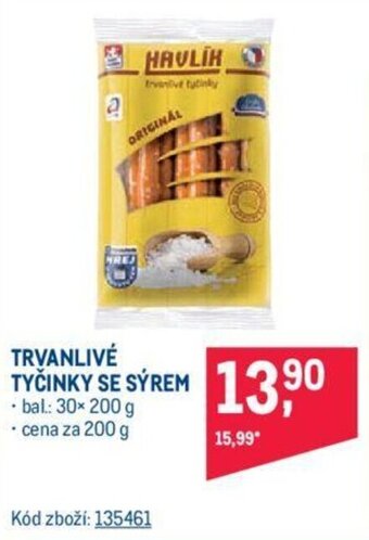 Makro TRVANLIVÉ TYČINKY SE SÝREM nabídka