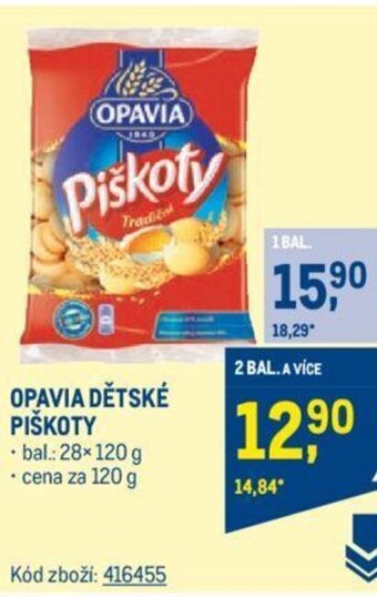 Makro OPAVIA DĚTSKÉ PIŠKOTY nabídka