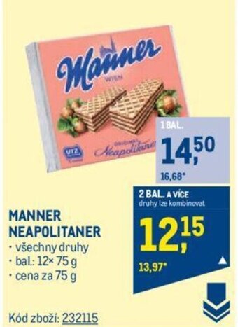 Makro MANNER NEAPOLITANER nabídka