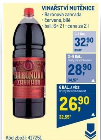 Makro VINAŘSTVÍ MUTĚNICE nabídka