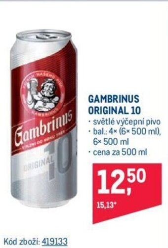 Makro GAMBRINUS ORIGINAL 10 nabídka