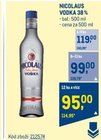 Makro NICOLAUS VODKA 38% nabídka