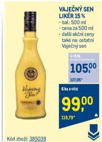 Makro VAJEČNÝ SEN LIKER 15% nabídka