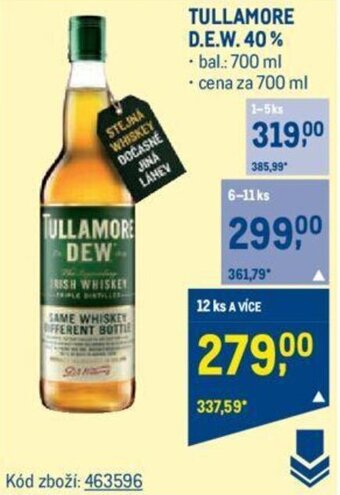Makro TULLAMORE D.E.W.40% nabídka