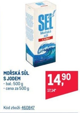 Makro MOŘSKÁ SŮL S JODEM nabídka
