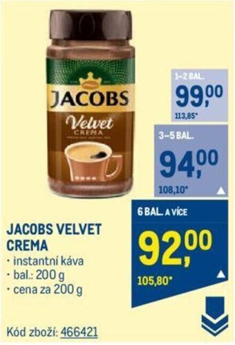 Makro JACOBS VELVET CREMA nabídka