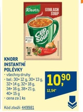 Makro KNORR INSTANTNÍ POLÉVKY nabídka
