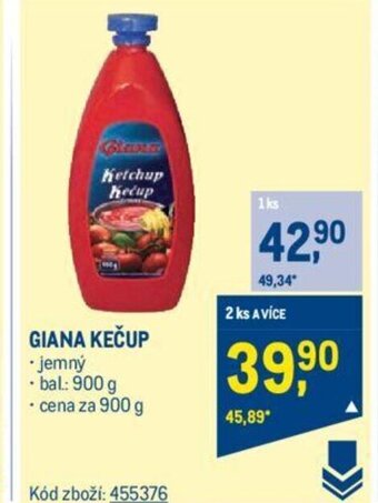 Makro GIANA KEČUP nabídka