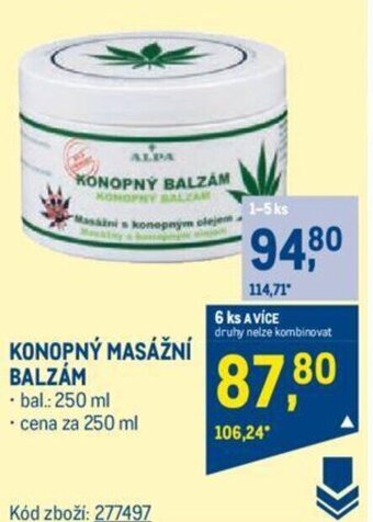 KONOPNÝ MASÁŽNÍ BALZÁM
