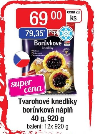 Qanto Tvarohové knedlíky borůvková náplň 40 g, 920 g nabídka
