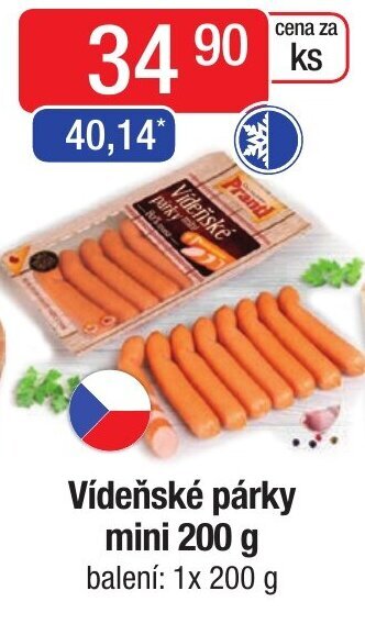 Qanto Vídeňské párky mini 200 g nabídka