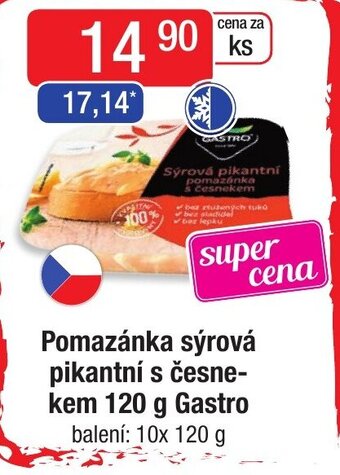 Pomazánka sýrová pikantní s česne-kem 120 g Gastro