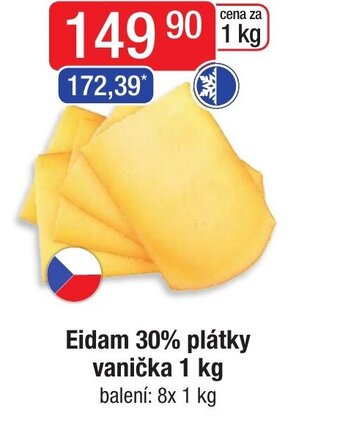 Qanto Eidam 30% plátky vanička 1 kg nabídka
