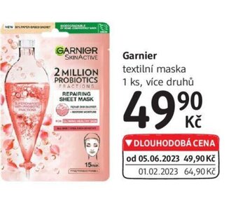 dm drogerie Garnier textilní maska nabídka