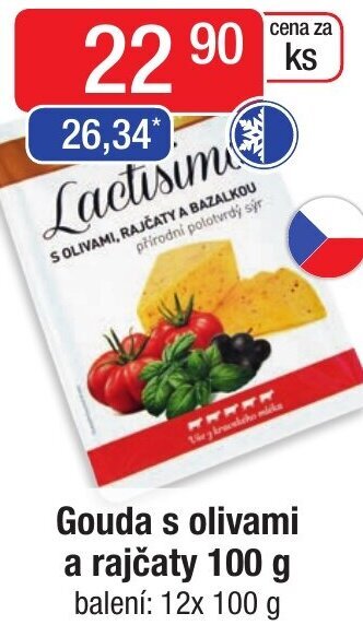 Qanto Gouda s olivami a rajčaty 100 g nabídka