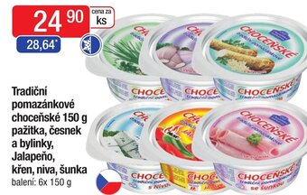 Qanto Tradiční pomazánkové choceňské 150 g pažitka, česnek a bylinky, Jalapeňo, křen, niva, šunka nabídka
