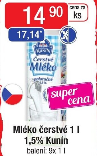 Qanto Mléko čerstvé 1l 1,5% Kunín nabídka