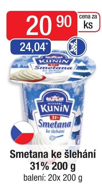 Qanto Smetana ke šlehání 31% 200 g nabídka