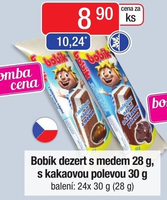 Qanto Bobík dezert s medem 28 g, s kakaovou polevou 30 g nabídka