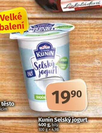 COOP TIP Kunín Selský jogurt 400 g nabídka
