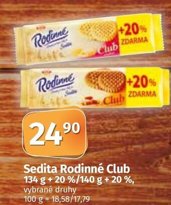 COOP TIP Sedita Rodinné Club 134 g + 20 %/140 g + 20 % nabídka