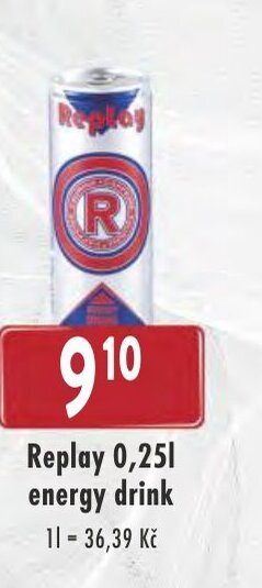 Astur&Qanto Replay 0,25L energy drink nabídka
