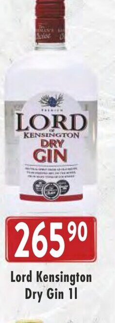 Astur&Qanto Lord Kensington Dry Gin 1L nabídka