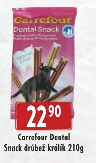 Carrefour Dental Snack drůbež králík 210g