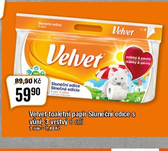 TEMPO Velvet toaletní papír Sluneční edice s vůní, 3 vrstvý 8 rolí nabídka