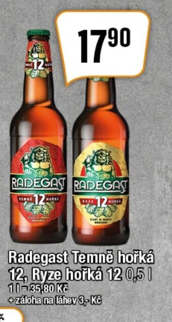 TEMPO Radegast Temně hořká 12, Ryze hořká 12 0,5 l. nabídka