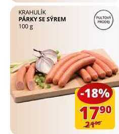 Flop Párky se sýrem 100 g nabídka
