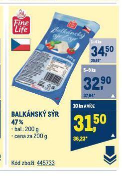 Makro Balkánský sýr nabídka