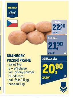 Makro Brambory pozdní prané nabídka