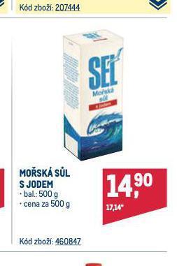 Makro Mořská sůl s jodem nabídka