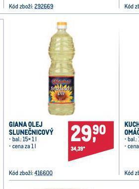Makro Giana slunečnicový olej nabídka