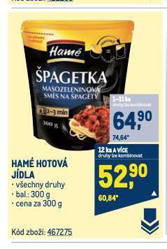 Makro Hamé hotová jídla nabídka