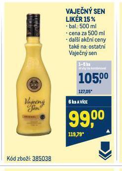 Makro Vaječný sen likér nabídka