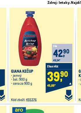 Makro Giana kečup nabídka