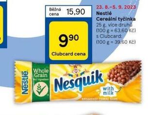 Tesco Nestlé cereální tyčinka nabídka