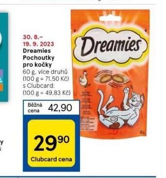 Tesco Dreamies pochoutky pro kočky nabídka