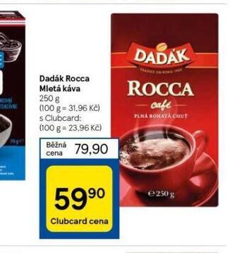 Tesco Dadák rocca mletá káva nabídka