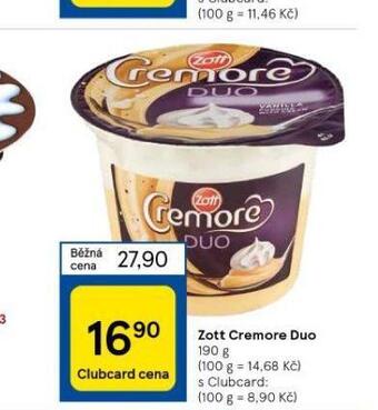 Tesco Zott cremore duo nabídka