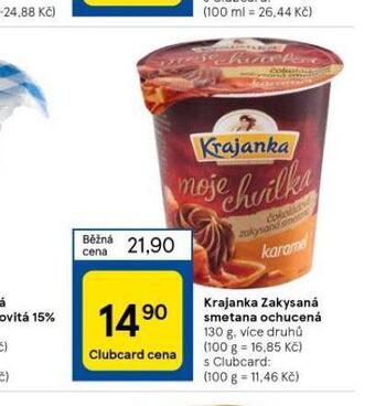 Tesco Krajanka zakysaná smetana ochucená nabídka