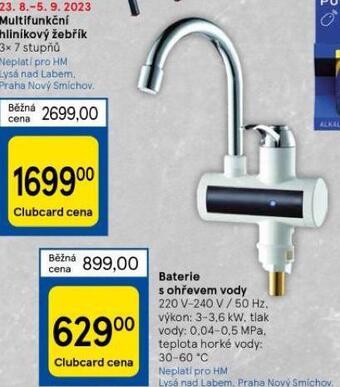 Tesco Baterie s ohřevem vody nabídka